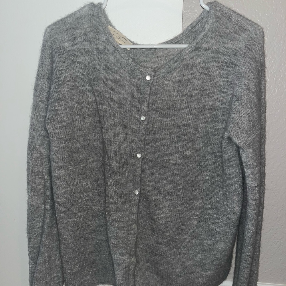 Sezane Heather Gray Gaspard Cardigan